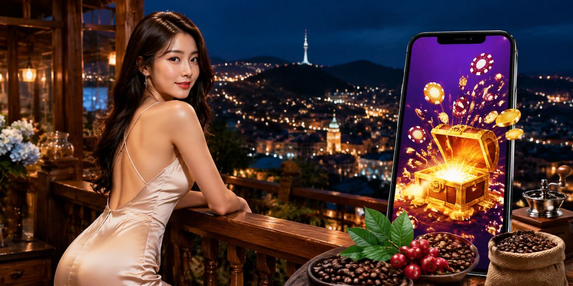 Người dùng Việt Nam sử dụng ứng dụng casino trên điện thoại tại quán cà phê Đà Lạt