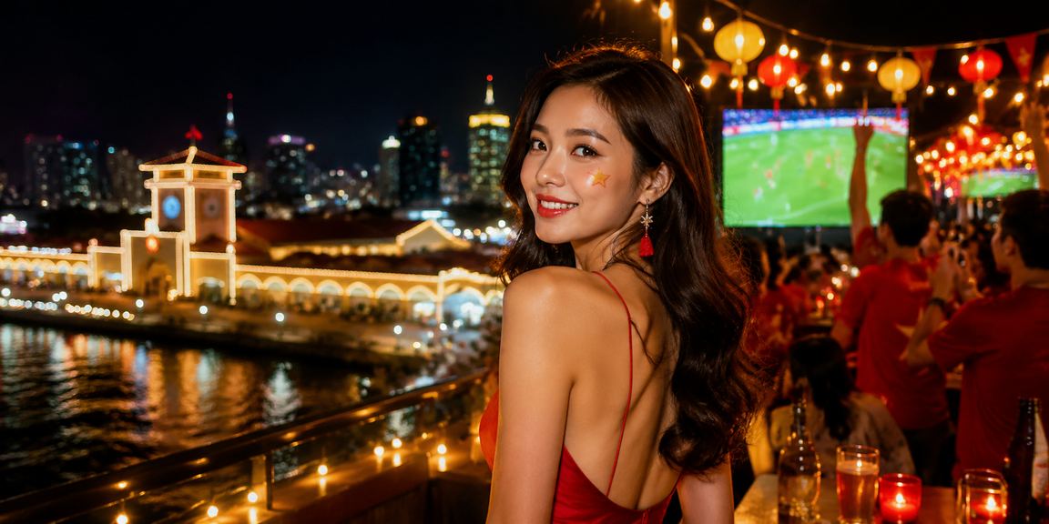 Người dùng tại bãi biển Thành phố Hồ Chí Minh theo dõi cá cược bóng đá trên di động