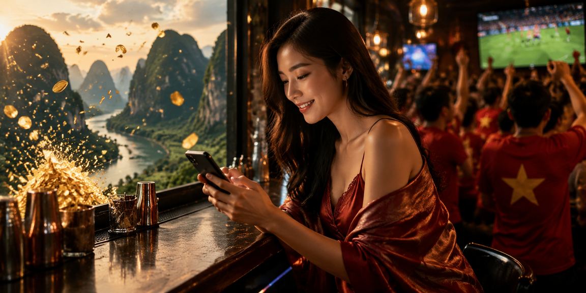 Người phụ nữ tại Ninh Bình sử dụng điện thoại để truy cập casino trực tuyến