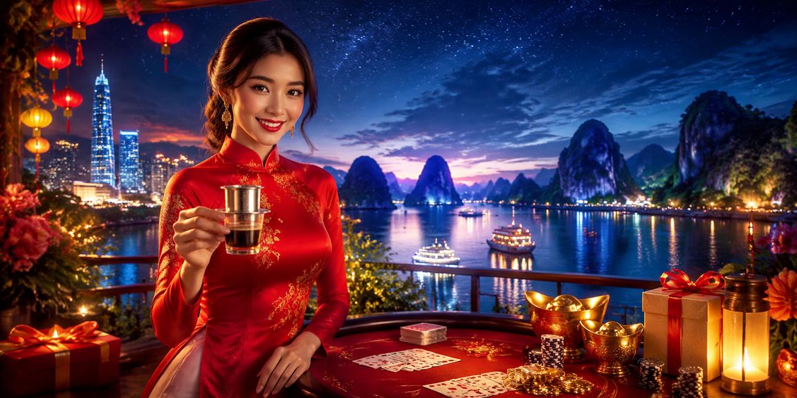 Người phụ nữ mặc áo dài Sài Gòn tham gia trò chơi bài truyền thống trong không khí vui vẻ